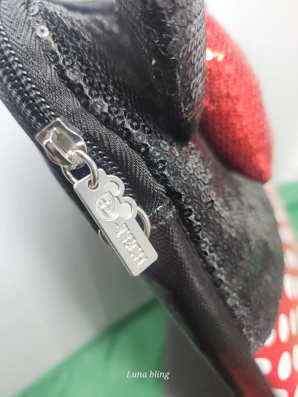 Sequin Minnie Ear Crossbody Bag & Lounge Fly Wallet Set - Black with Red Bow